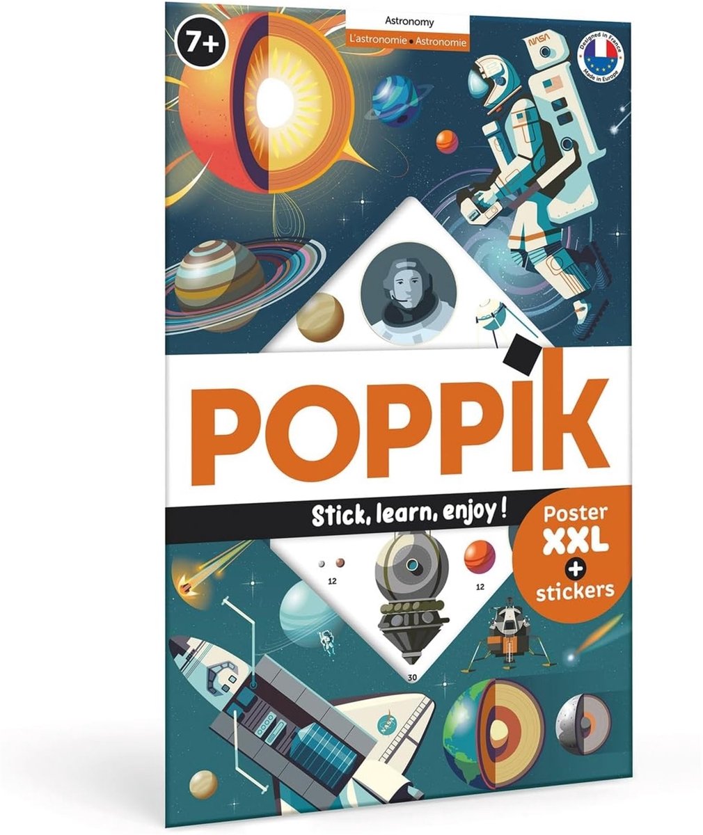 Sticker poster educatief - [POPPIK - discovery] Astronomie en ruimtevaart - vanaf 6 jaar
